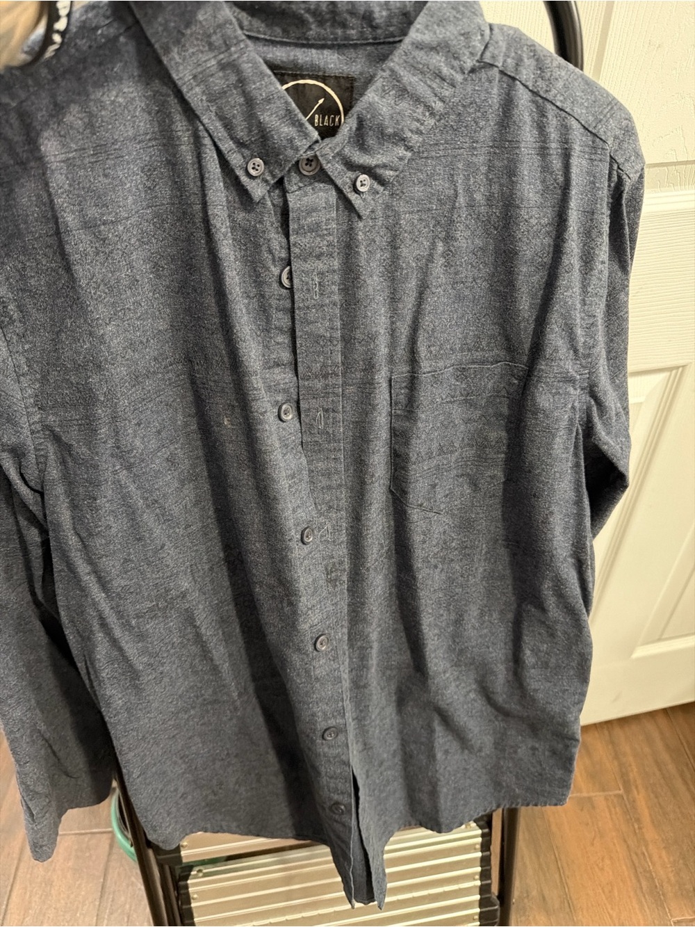 Black Label Men's Dark Blue Button-Down Shirt